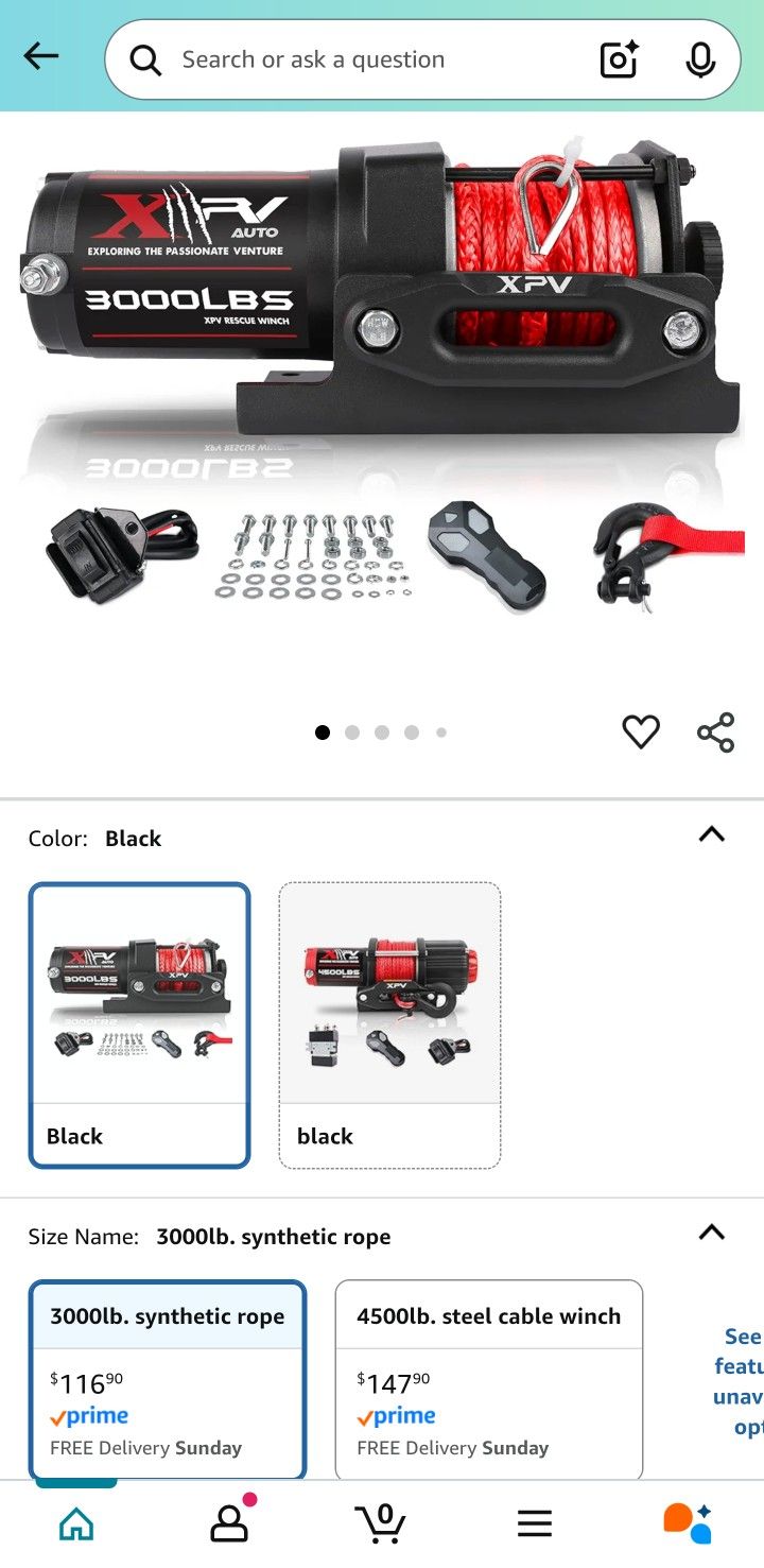 XPV 12v Winch 3000LBS