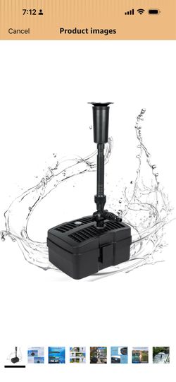 Anbull Pond Filter Fountain Pump, 660GPH 110V/50W Submersible Water Pump for Outdoor Ponds, All-in-One Pond Filter System with 5W UV-C Lamp for Cleari