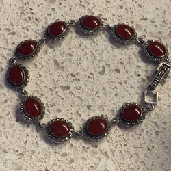 New Marcasite 925 Sterling Silver  Bracelet !
