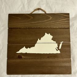 Handmade wood Virginia VA for lovers sign home decor gift painted state outline
