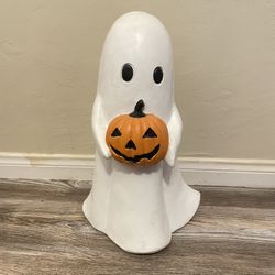 Ceramic Ghost With Pumpkin