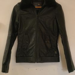 G-star Raw Black Leather Jacket 
Women's Size Small.  New no tags