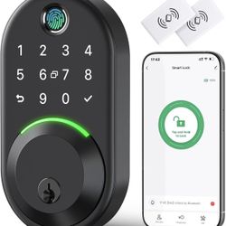 Yamiry Fingerprint Smart Door Lock Keyless Entry Deadbolt Digital Keypad Black