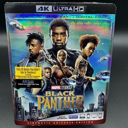Marvel Studios Black Panther 4K Ultra HD Blu-Ray Digital Code Movie New 