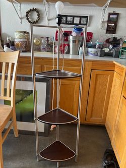 3 Shelves Corner Display Shelf With Light
