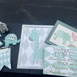 Teal & White Nursery Decor
