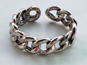 STERLING SILVER CHAIN RING ADJUSTABLE SIZE 6