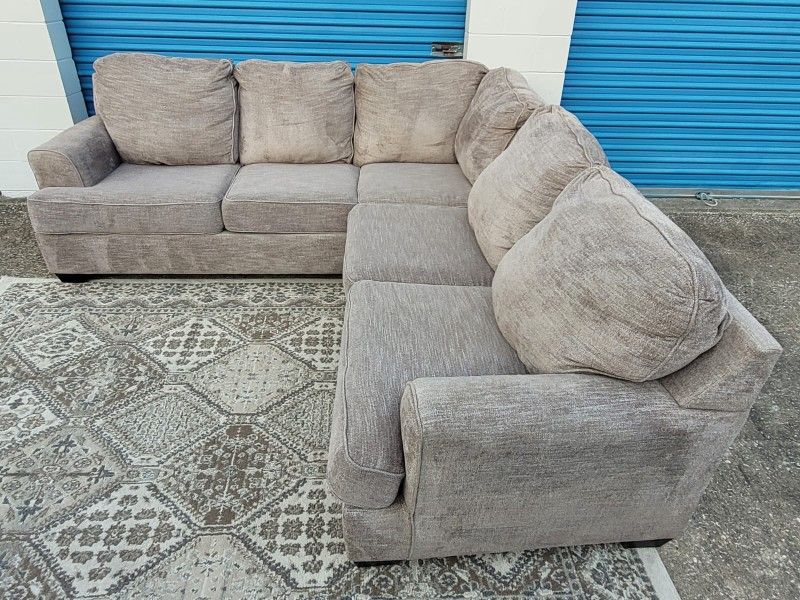 Large Grey L Shaped Sectional Sofa