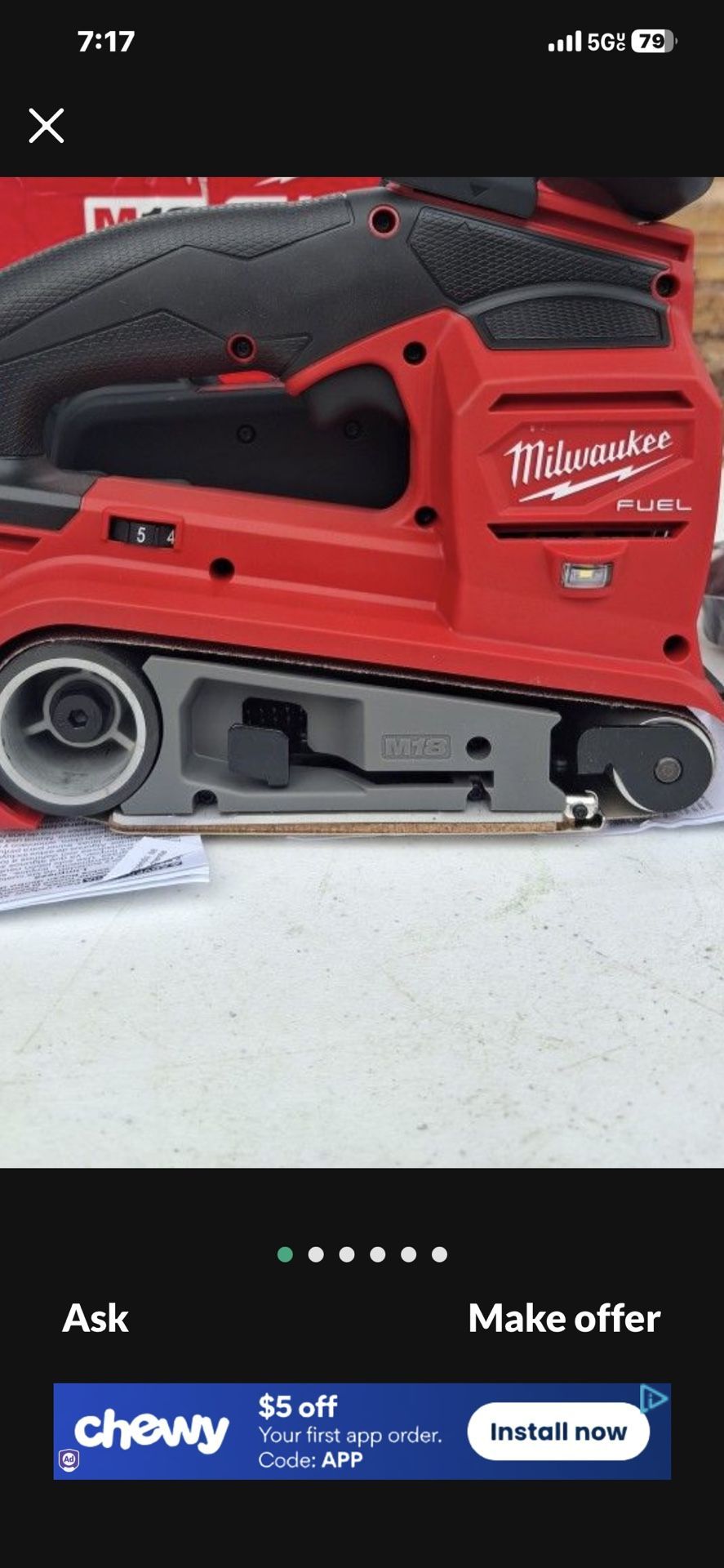 Milwaukee. M 18 Fuel , Belt Sander.