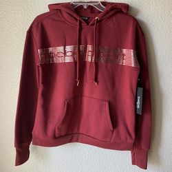 Brand New Womans Bebe Sports brand Red Wine colored Activewear/Sports Hoodie Up For Sale