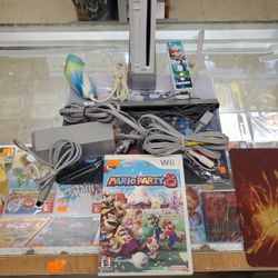 Wii Sistem One Controller Cables And Mario Party 8
