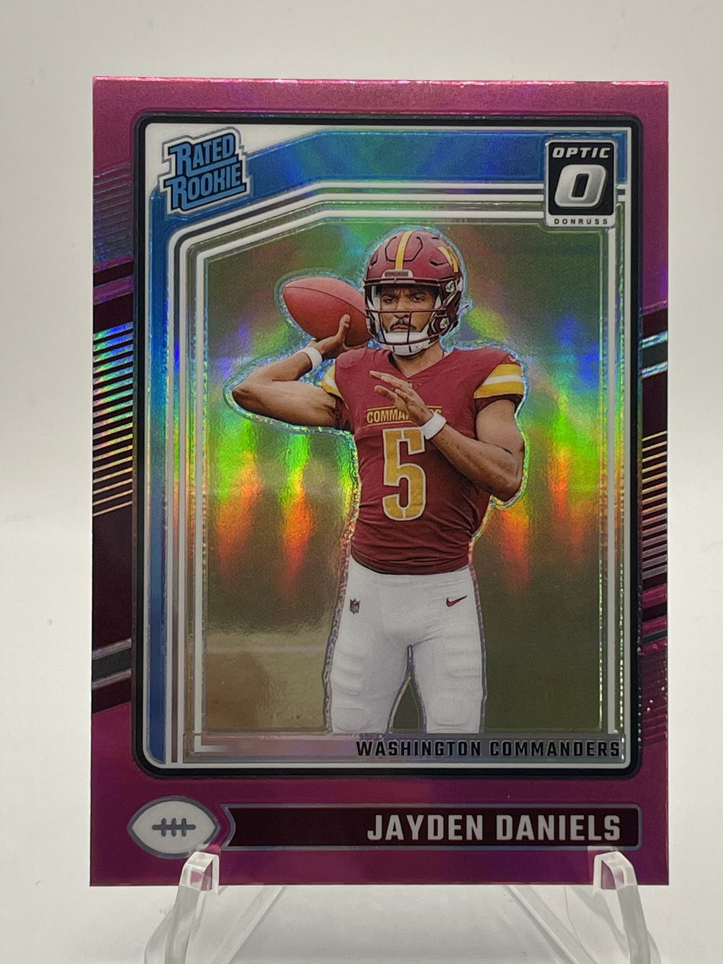 Jayden Daniels Optic Pink Prizm Rated Rookie