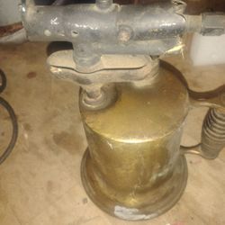 Vintage Brass Blow Torch With Complex Nozzle System.