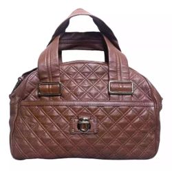Marc Jacobs Collection Vintage Y2K Ursuala Bowling Bag Quilted Leather Brown