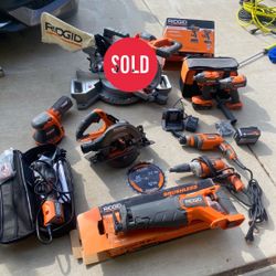 Ridgid 18v brushless And Corded Power Tools 