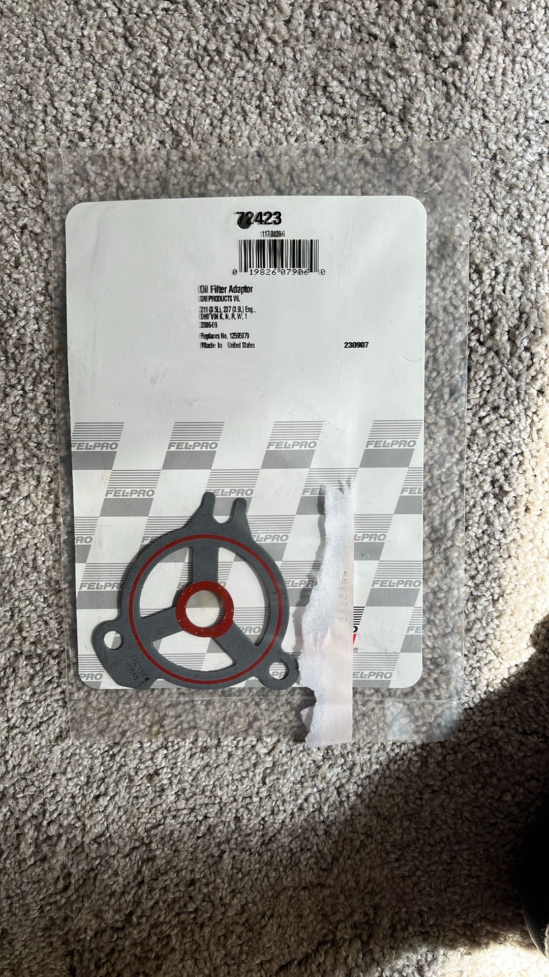Oil Filter Adaptor Gasket