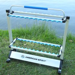 Portable 24 Rod Rack Fishing Pole Holder / Stand With Handle