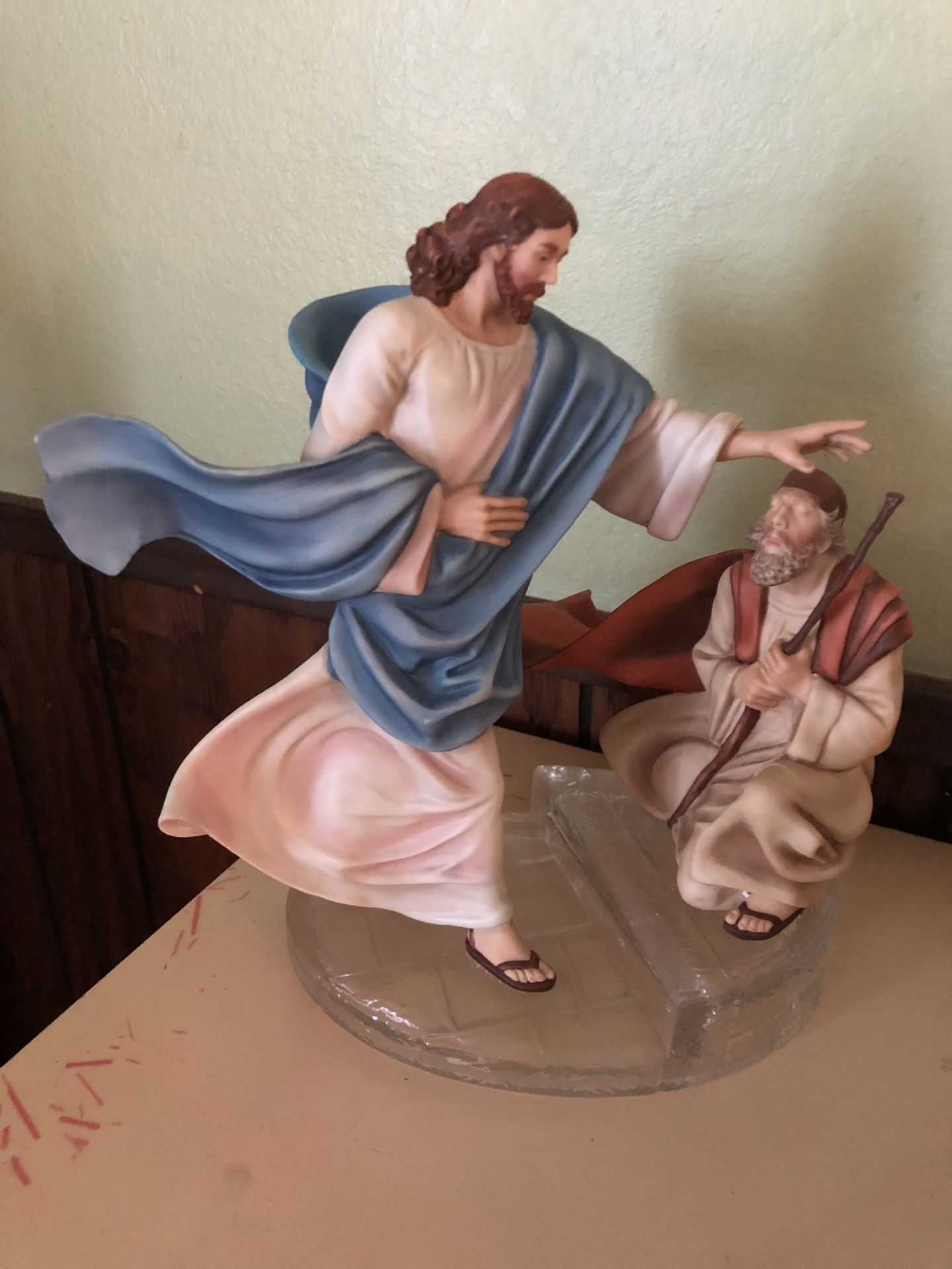 Franklin Mint “Jesus Heals The Blind Man” Religious Porcelain Figurine