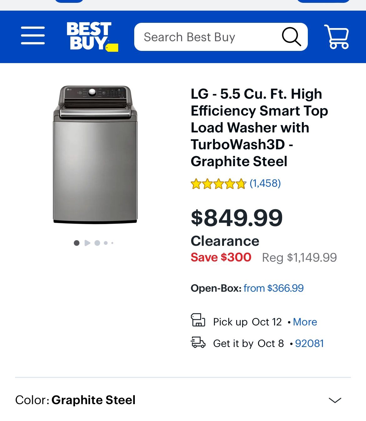LG Smart Top loader washer In Great Condition