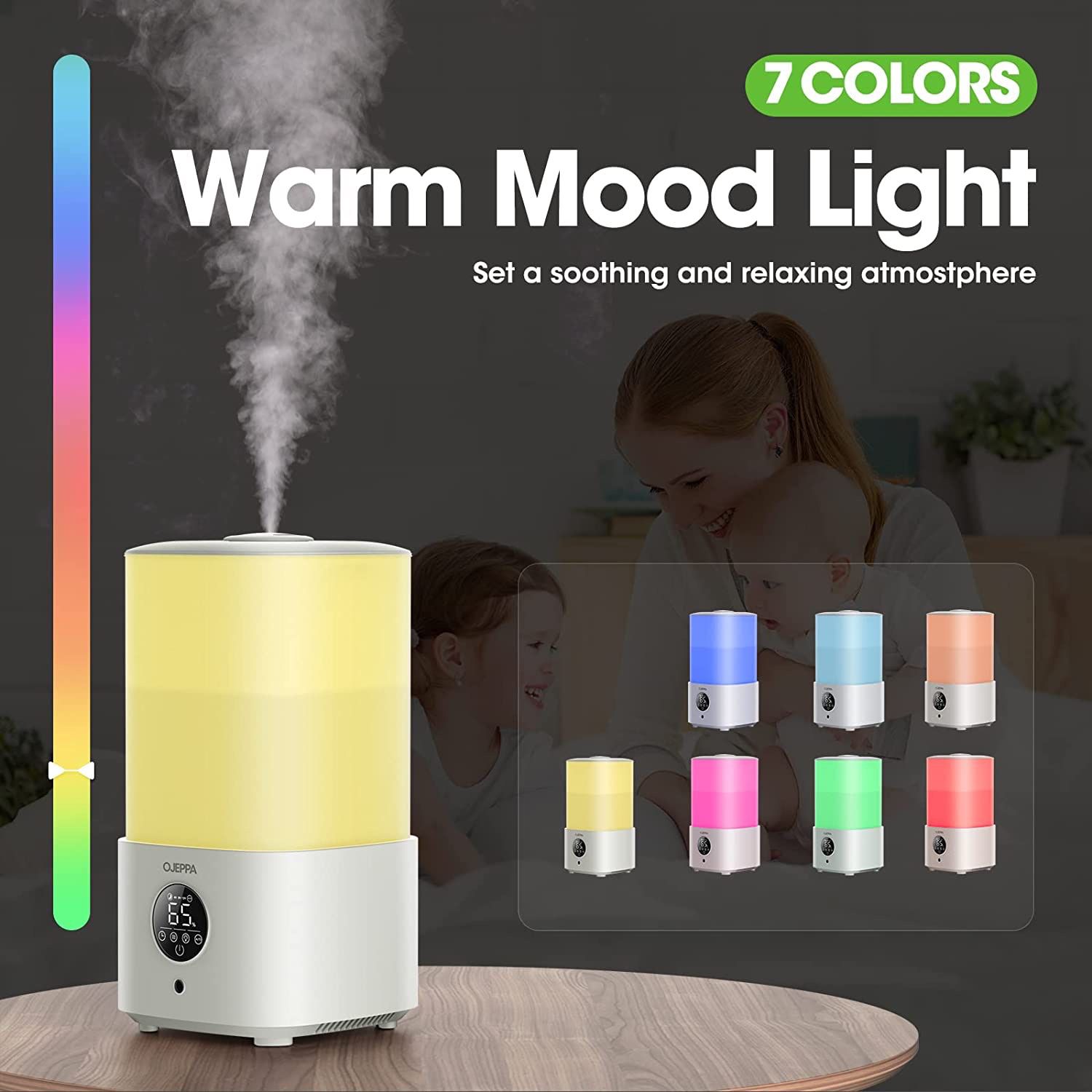 Humidifiers , 2.5L , 7-Color Light Baby Humidifiers for Nursery