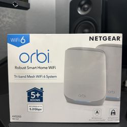 Brand New! Netgear Orbi Whole Home Tri-Band WiFi 6 Mesh Network System AX5200