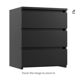 Black three drawer chest new
