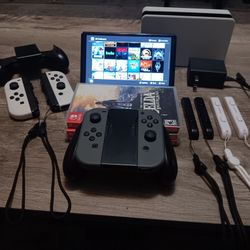 OLED Switch, 3 games, accessories & extras