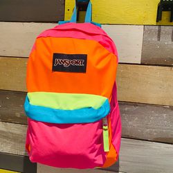 Jansports neon retro Backpack 