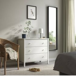 IKEA KILBERGET 3-drawer dresser, white/anchor/unlock function, 33 7/8x30 3/4 "