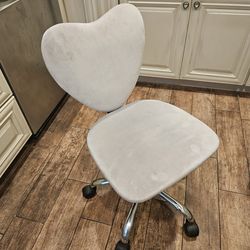 Heart Shaped Cool Gray Vanity or Office Chair