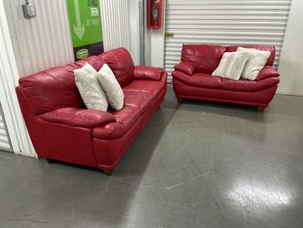 Free Delivery - Modern Italian Leather Couch Set