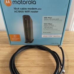 Motorola (model MG7550) 16x4 Cable Modem plus AC1900 Dual Band WiFi Gigabit Router