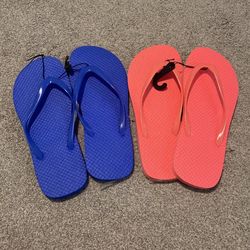 Two Pairs Of Summer Wear Flip Flops 
