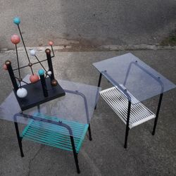 Aimes Aire Mid Century Modern Tables Need New Glass Or Plexiglass Tops As Is Pair