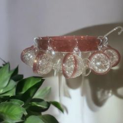 Vintage Indiana Glass Co,  1930's,  1960's,  1980's.  Diamond Point, Fired On Ruby