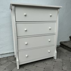 White Solid Wood Dresser 