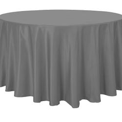 Grey 108" Round Polyester Tablecloth