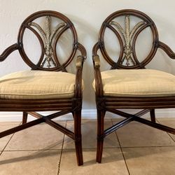Pair Of Lacor Carved Wood Accent Chairs 