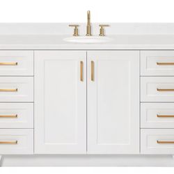 Ariel
Taylor 60" Free Standing Single Basin Vanity Set with Cabinet, Quartz Vanity Top, and Oval Bathroom Sink