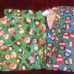 Two Winter Theme Advantage Scrubs Size 2x