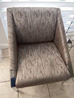2 accent chairs three tones silver , gold and rose gold. 