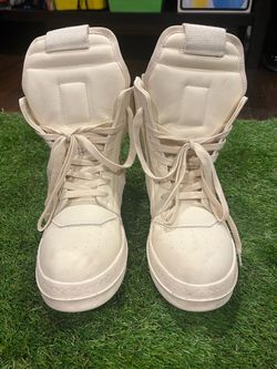 RICK OWENS GEOBASKET SNEAKERS | WHITE 🤍