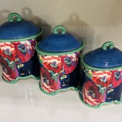 TRACY PORTER CERAMIC CANISTERS SET includes 3 canisters