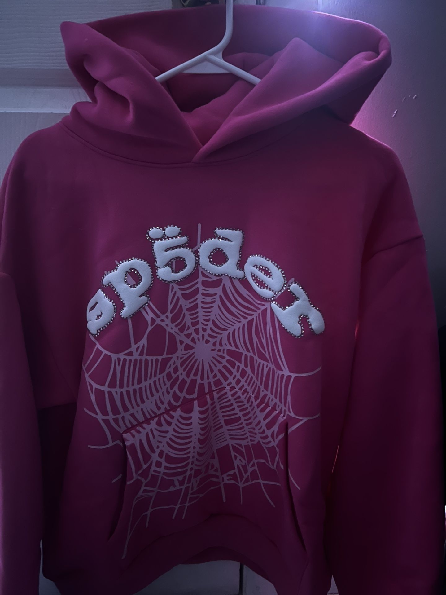 Size M Sp5der Hoodie Color Pink