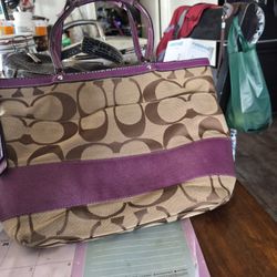 Coach Purple trimmed purse