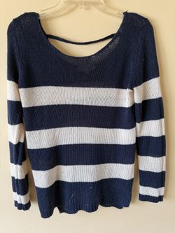 Striped Navy and White Sweater