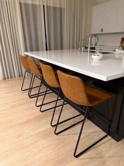 Faux Leather Counter Chairs Set of 4