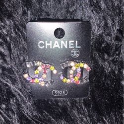 Silver Colorful Diamond Fashion Earrings 