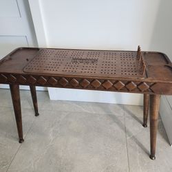 Vintage Handmade Cribbage Table