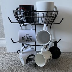 Coffee Mugs + Holder
